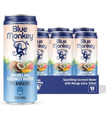 Amazon.com : Blue Monkey Sparkling Coconut Water with Passion
